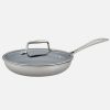 Wholesale ⭐ ZWILLING Clad CFX 9.5-inch Stainless Steel Ceramic Nonstick Fry Pan With Lid Stainless Steel ????