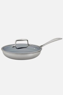 Wholesale ⭐ ZWILLING Clad CFX 9.5-inch Stainless Steel Ceramic Nonstick Fry Pan With Lid Stainless Steel ????