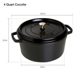 Best reviews of ✔️ Staub Cast Iron 4-qt Round Cocotte Black Matte ???? -MagicLinen Shop unnamed file 1111