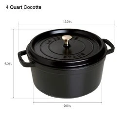 Best reviews of ✔️ Staub Cast Iron 4-qt Round Cocotte Black Matte 🌟 -MagicLinen Shop unnamed file 1111