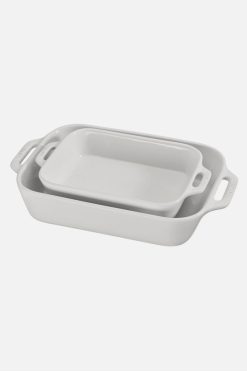 Brand new ???? Staub Ceramic 2-pc Rectangular Baking Dish Set White ????