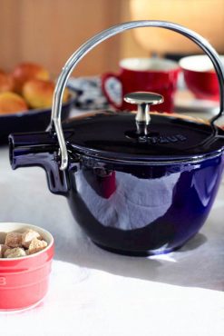 Best deal ???? Staub Cast Iron 1-qt Round Tea Kettle Dark Blue ????