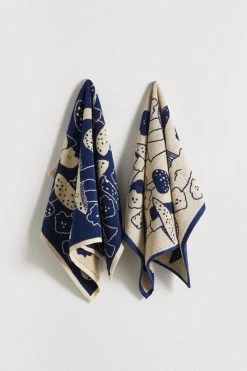 Cheapest ✨ BAGGU Reversible Mushroom Hand Towel Set Blue Multi 🔥