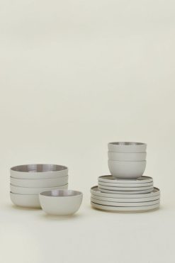 Best Sale ???? Hawkins New York Essential Stoneware 16-Piece Dinnerware Set Light Grey ????