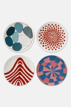Deals ???? Third Drawer Down Blue Circles Bone China Plates X Louise Bourgeois Blue ????