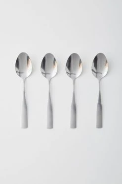 Budget 👏 Classic 4-Piece Dinner Spoon Set Silver 🤩