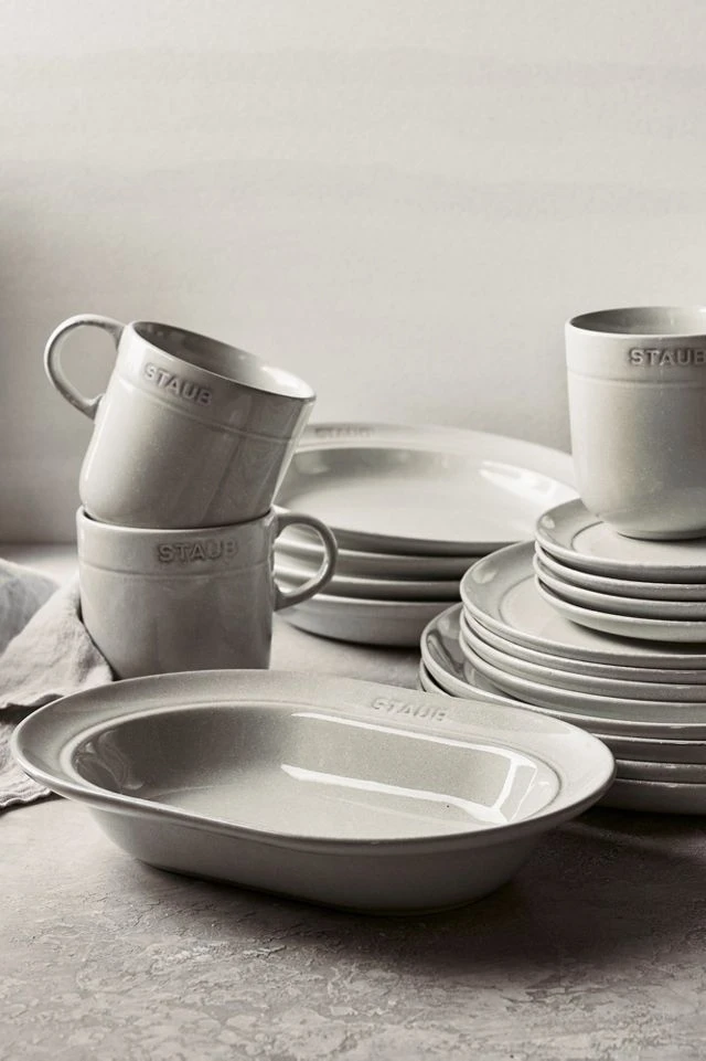 Discount 🥰 Staub Ceramic Dinnerware 10-inch Oval Stoneware Serving Dish White Truffle ✔️ 2 Discount 🥰 Staub Ceramic Dinnerware 10-inch Oval Stoneware Serving Dish White Truffle ✔️ - Image 2