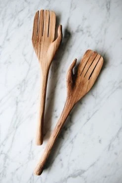 Best Pirce ⌛ Connected Goods Olive Wood Hand Salad Servers Brown 🎁