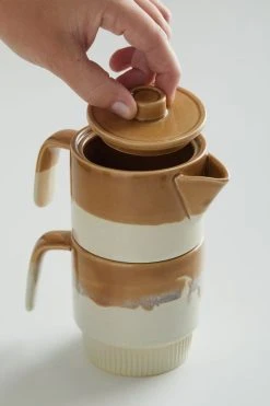 Flash Sale 👍 United By Blue Stackable Stoneware Teapot & Mug Set Dark Yellow 🤩 -MagicLinen Shop unnamed file 6