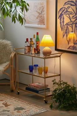 Cheapest 😍 Jade Brass Bar Cart Gold 🎁