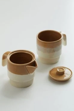 Flash Sale 👍 United By Blue Stackable Stoneware Teapot & Mug Set Dark Yellow 🤩 -MagicLinen Shop unnamed file 7