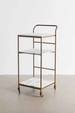 Best deal 🤩 Frances Marble Bar Cart White ✔️ -MagicLinen Shop unnamed file 724