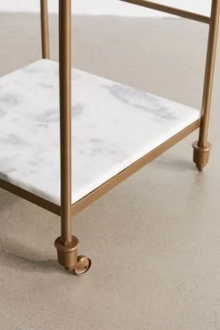 Best deal 🤩 Frances Marble Bar Cart White ✔️ -MagicLinen Shop unnamed file 726